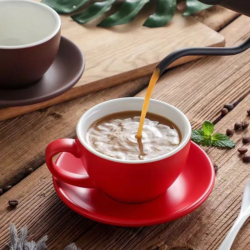 High quality turkish ceramic coffee cup 200ml new european eco friendly cappuccino premium cafe cup ceramic coffee cup set