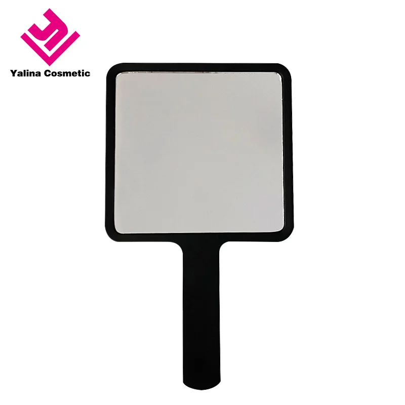 Wholesale Private Label Custom Logo Square Travel Pocket Mirror Smart Size Makeup Mirror Acrylic Cosmetic Handle Mirror