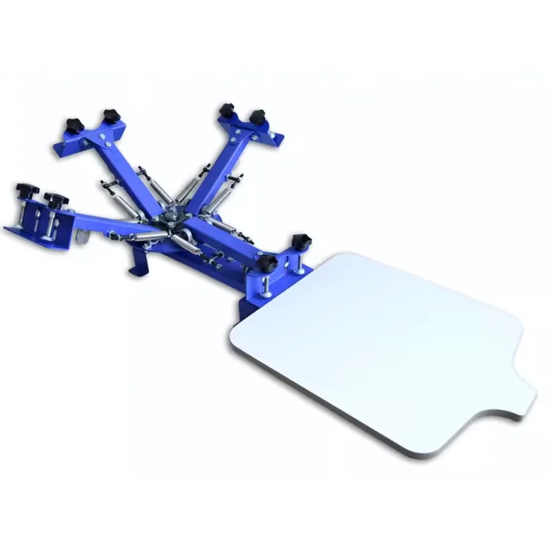 4 color 1 station silk  screen printing equipment press machine single platen desktop screen print carousel
