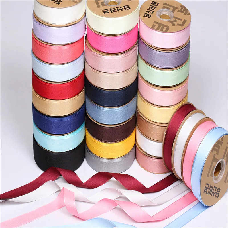 Factory Direct 100%nylon pure color fashion satin ribbon for Bow DIY or gift flower wrapping
