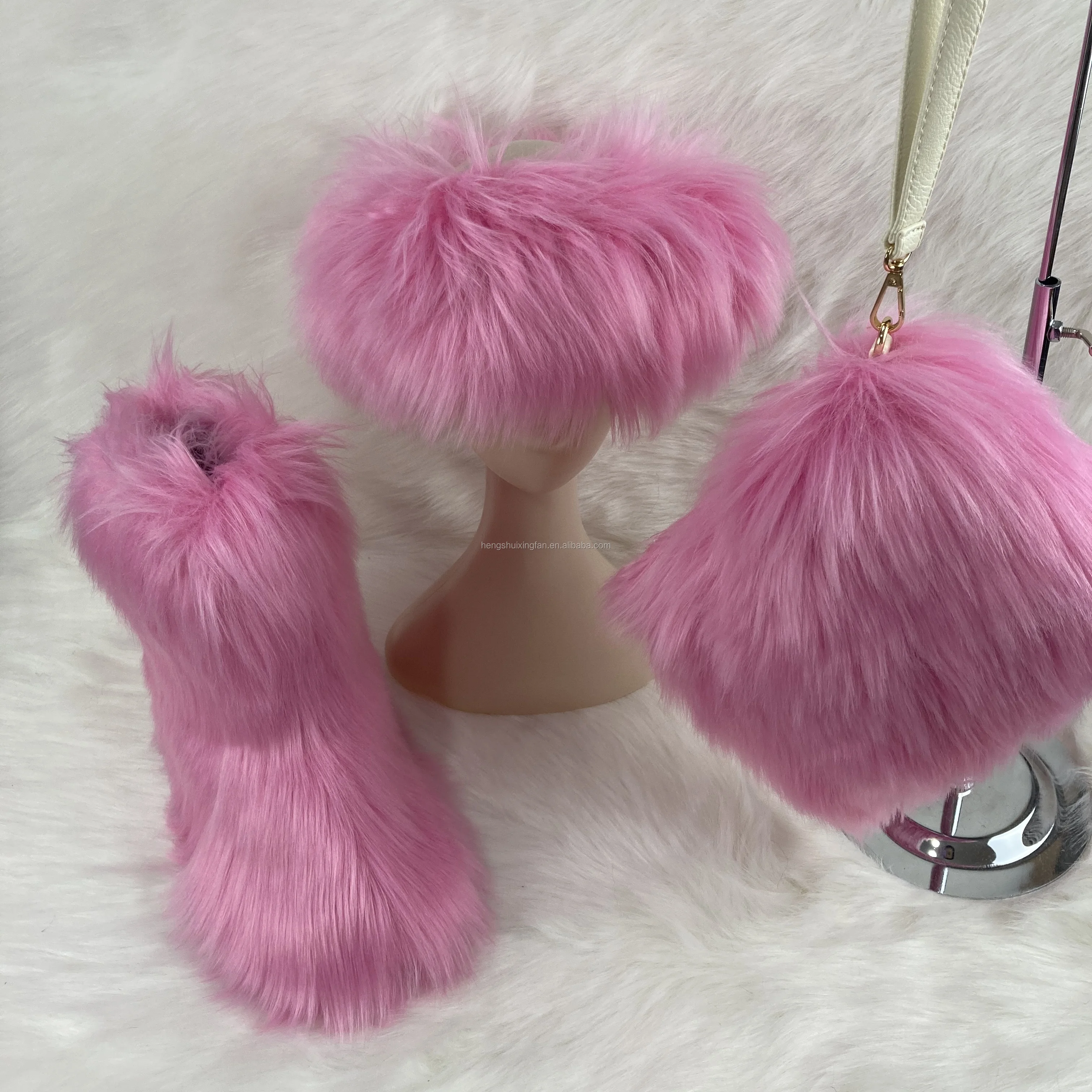 Оптовая цена, разноцветные ботинки из искусственного меха для детей с кошельком на голову