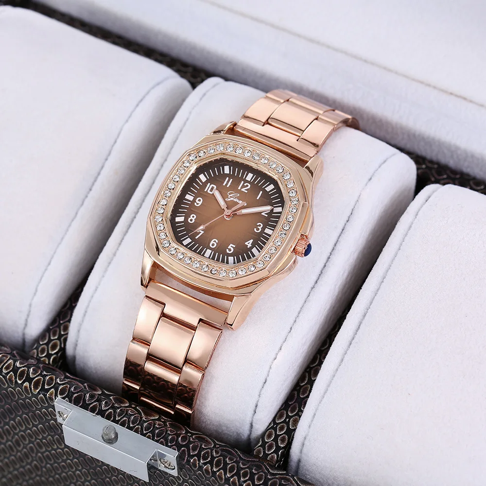 Beimai OEM Armbanduhr luxury Square Casual Ladies Diamond Steel Band Quartz Watch
