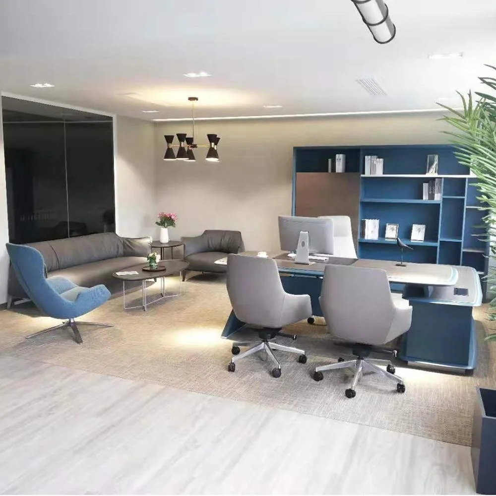 Высококачественный современный дизайн, роскошный деревянный шпон, главный менеджер, директор, Председатель, офисная мебель, китайский стол руководителя