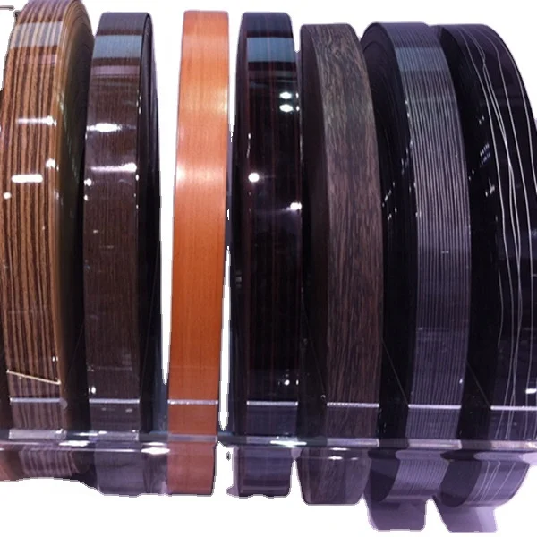 Good abrasion resistance glossy 22*0.45mm pvc laminate edging tape for office furniture edge band