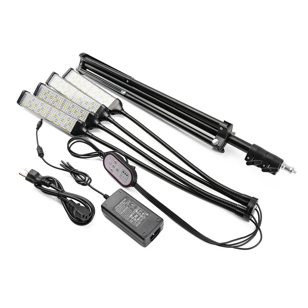 Sinjialight 160W 4 heads tripod stand adjustable 360 degree 768 leds dimmable timing seperate control led grow light ZW0332