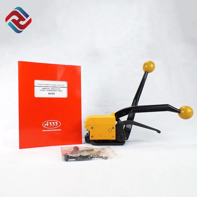 Manufacture  A333 Steel Belt Buckle-free Baler Buckle Free Sealless Steel Strapping Hand Tool Packing Machine For Steel Belt