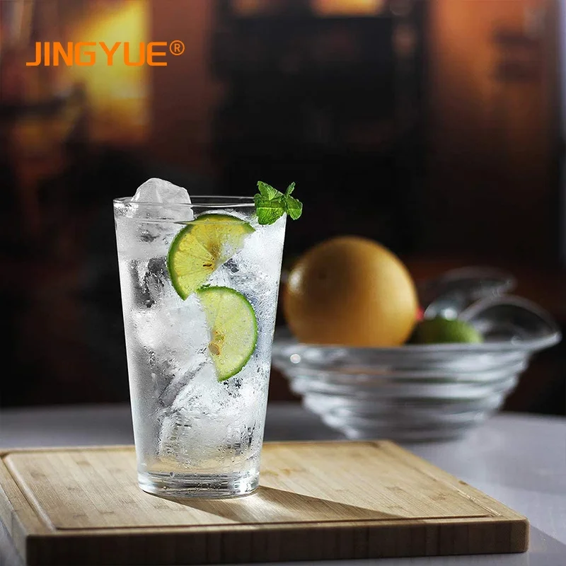 Elegant 16 oz Tall Clear Drinking Glass and All Purpose Tumblers 16 Ounce 480ml Clear Soda Juice Beer Pint Glass for Bar Pub