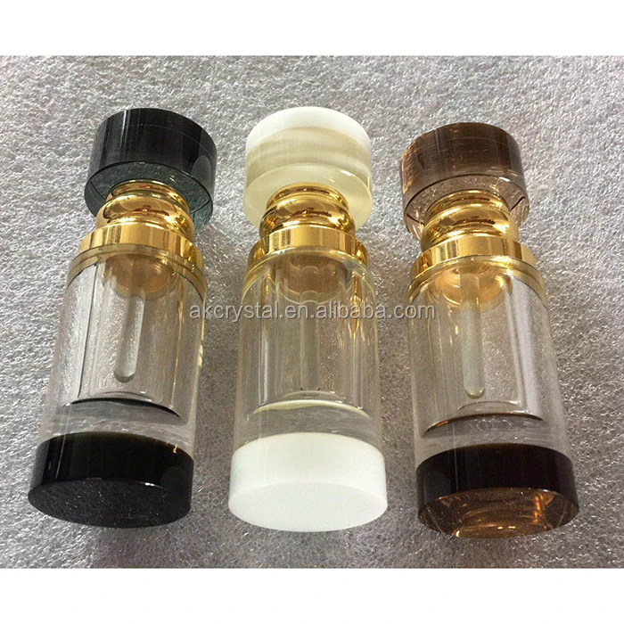 Wholesale Cylinder Shape Mini Arabic Perfume Oil Fragrance Empty Crystal Attar Bottle 3ml