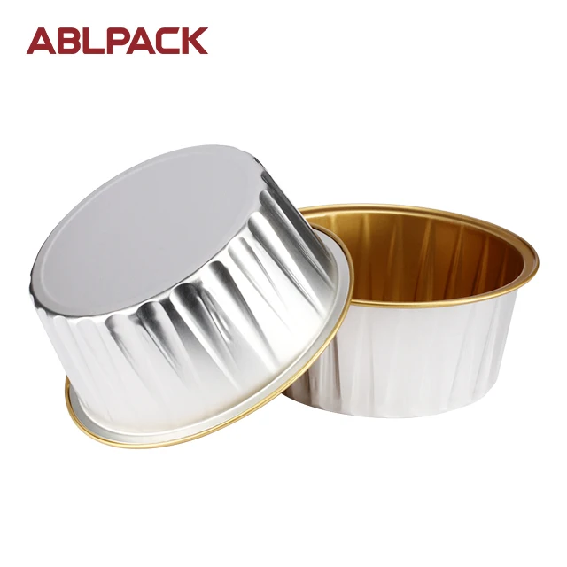 ABL PACK 125 мл/4 унции Внутренние чашки из золотой алюминиевой фольги одноразовый контейнер упаковка для фаст-фуда