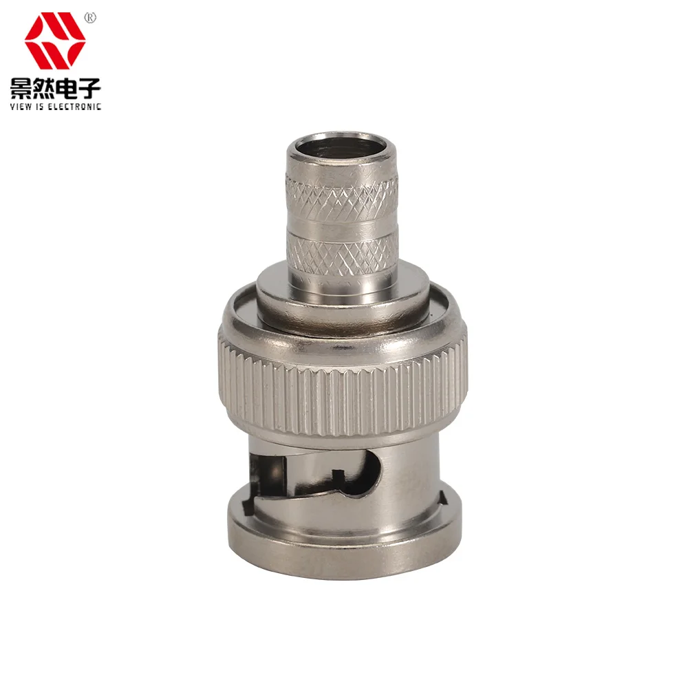 Горячая Распродажа, BNC-соединители 75 Ом, Мужской прямой для кабеля RG6, полностью латунный никелированный коаксиальный разъем BNC RF