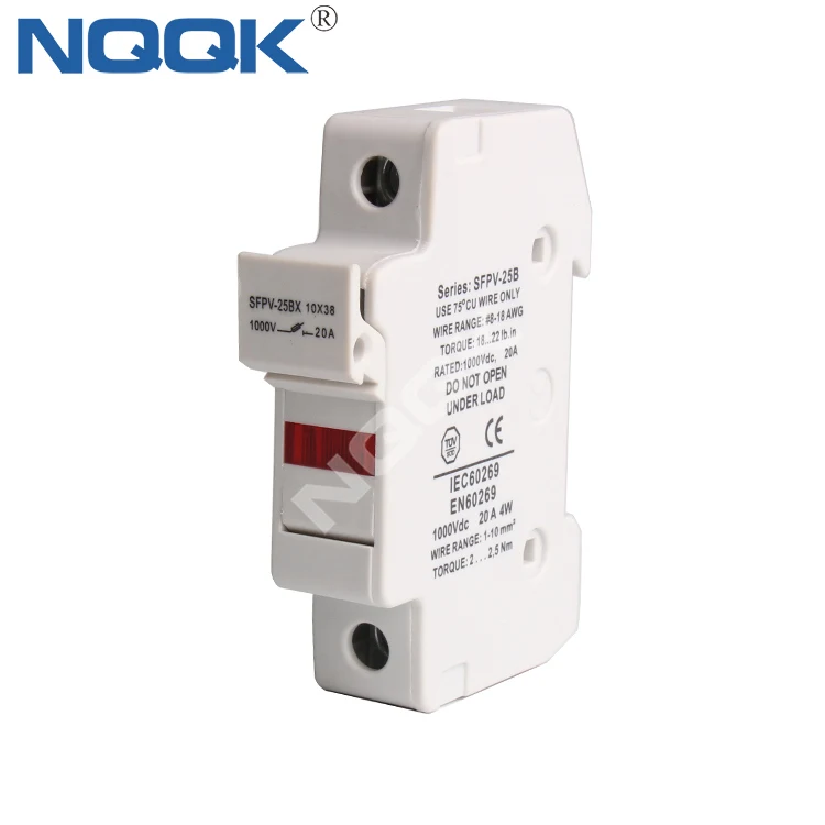 Фотоэлектрические системы солнечной 10x38 800 в DC Держатель предохранителя база