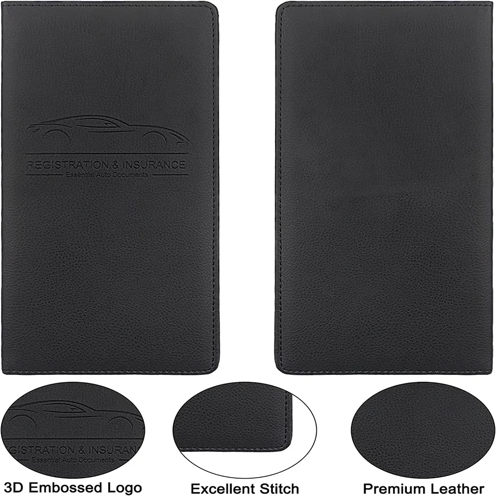 Custom Logo Car Insurance and Registration Card Holder, Automobile Essential Documents Wallet for Auto, Trailer, Truck