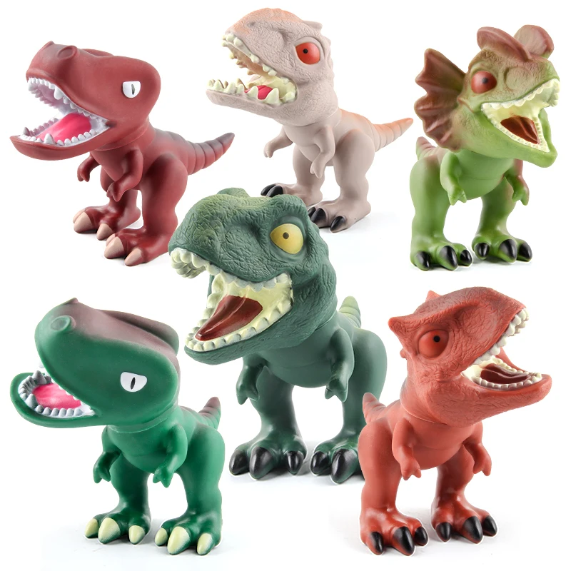 Soft Rubber Dinosaur Models Movable Head Dinosaur Toy High Quality Dinosaur Toys