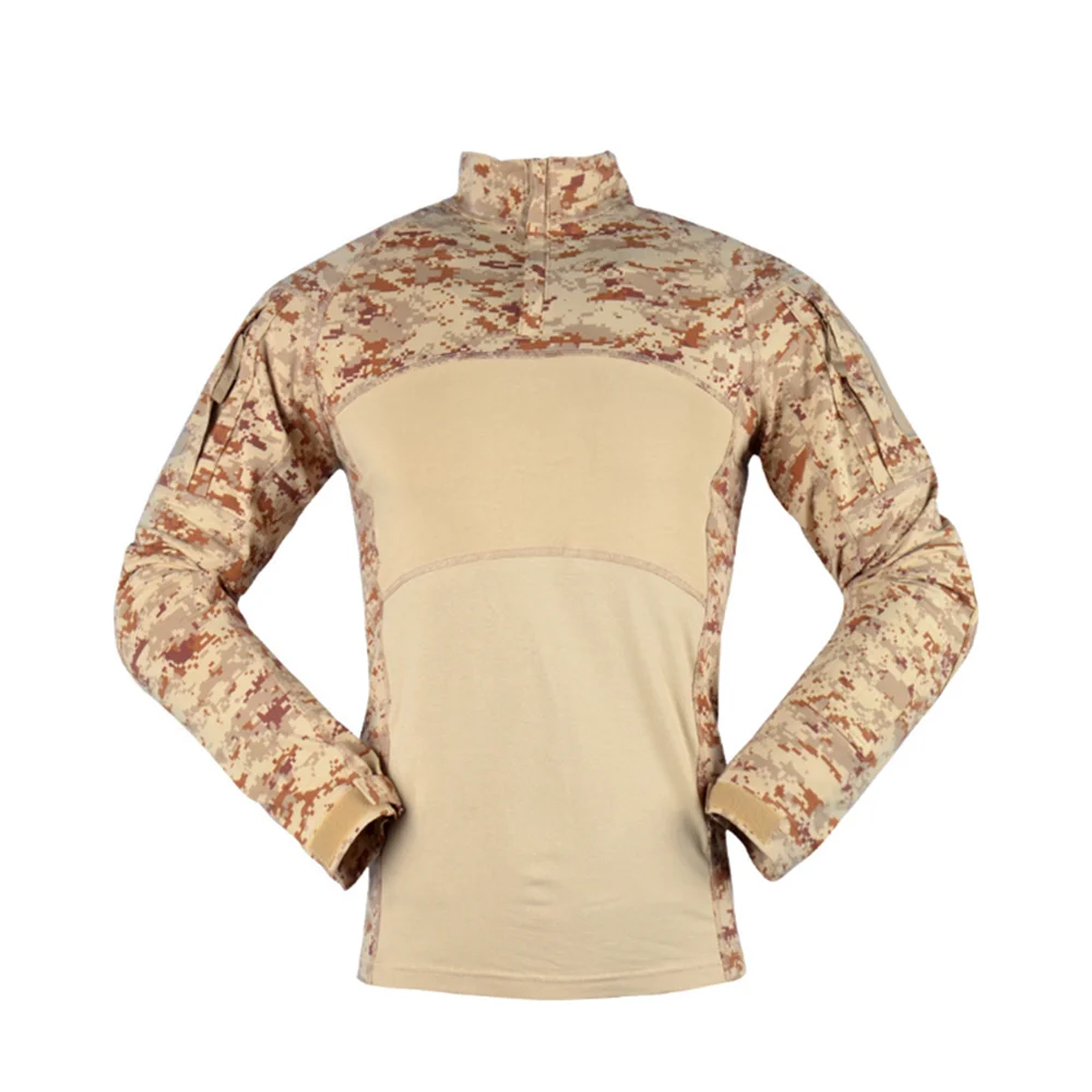 Outdoor Combat Shirts Tactical Knitted Clothing Uniform CP Camouflage Suit Breathable Work Clothes Shirt
