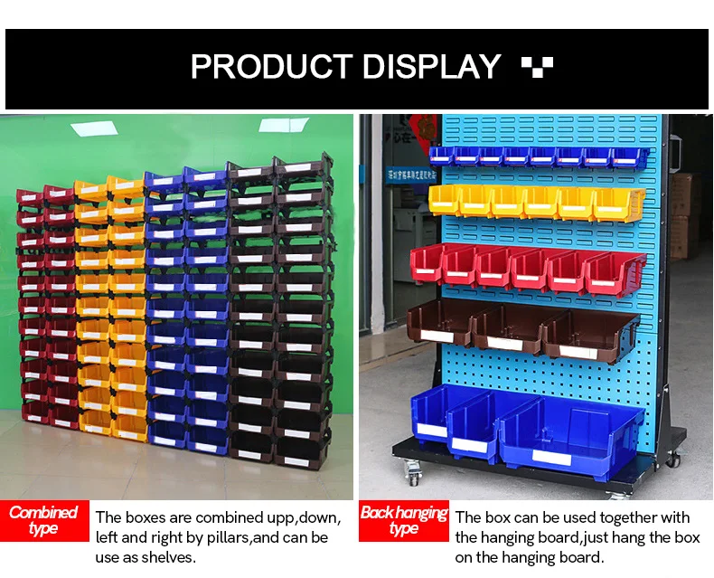 Stackable Storage bins Wall Mounted Hanging Bins Parts Storage Organizer Garage Storage Bins For Hardware