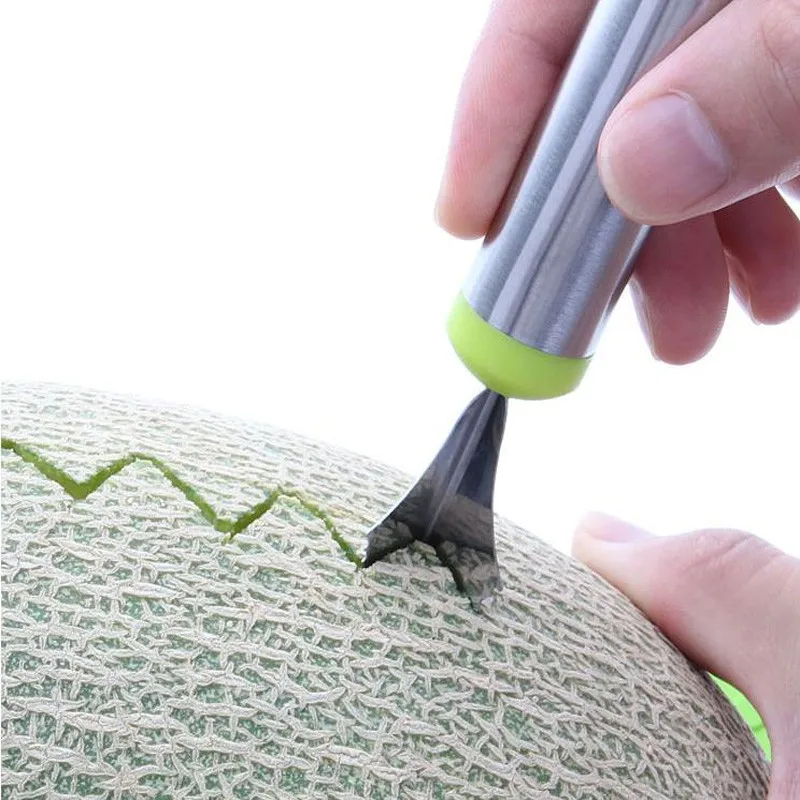 Ice Cream Ball Spoon Double Stainless Steel Melon Baller Kitchen Cut Watermelon Carving Fruit Digging Spoon Platter