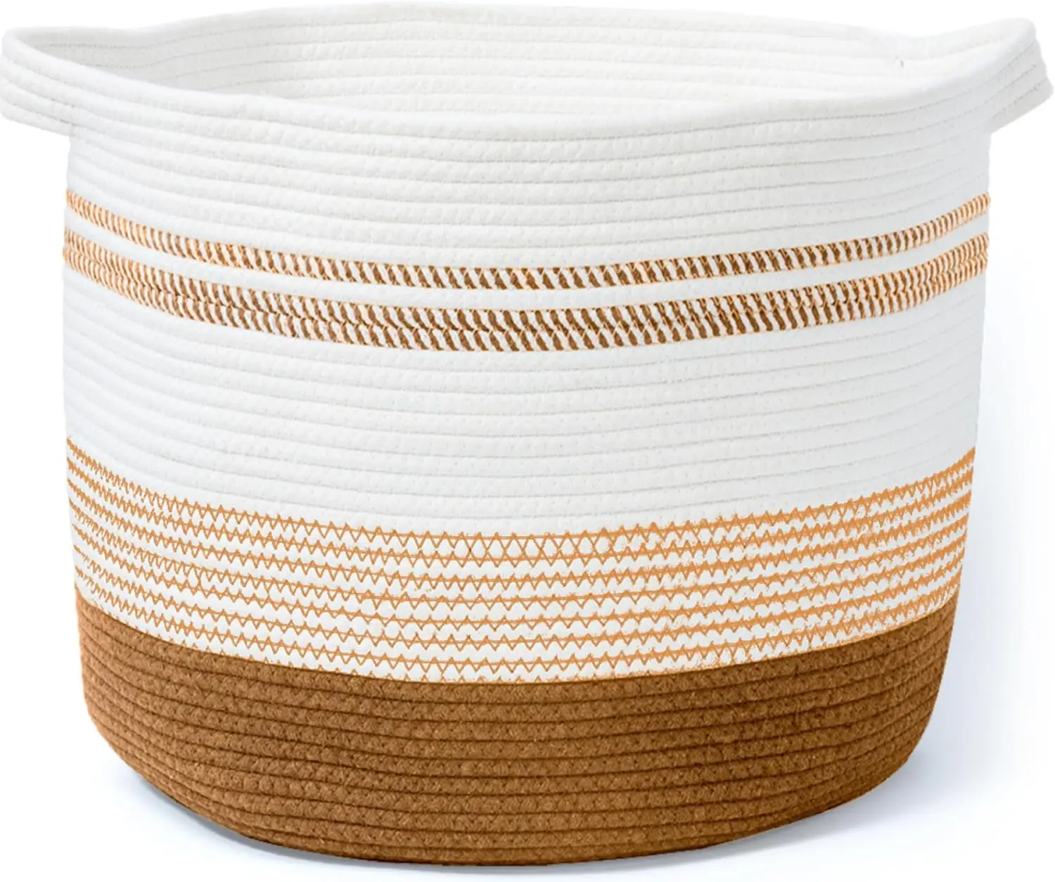 XINYIDE Round Laundry Storage Basket Woven Hamper Nursery Blanket Basket Cotton Rope Baskets for Organizing