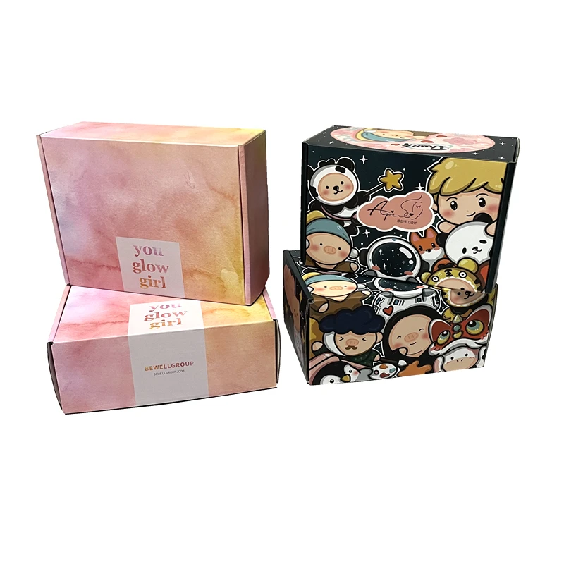 Custom personal care packaging box custom cartoon pattern with your own logo matt color craft gift packaging box