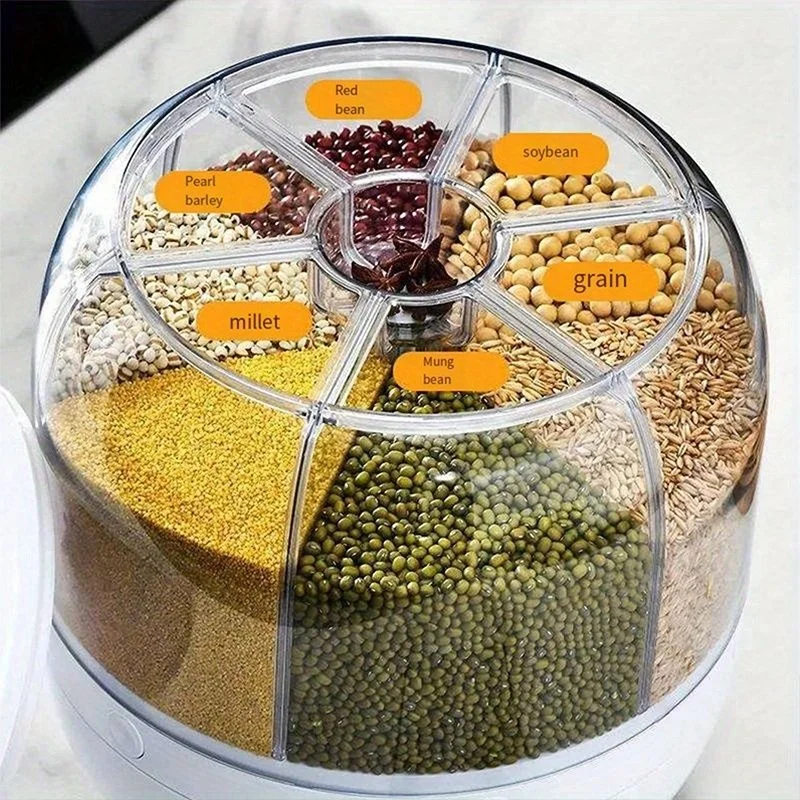Bestselling 6-cell large capacity dry silo grain container food storage container rotating grain rice distributor