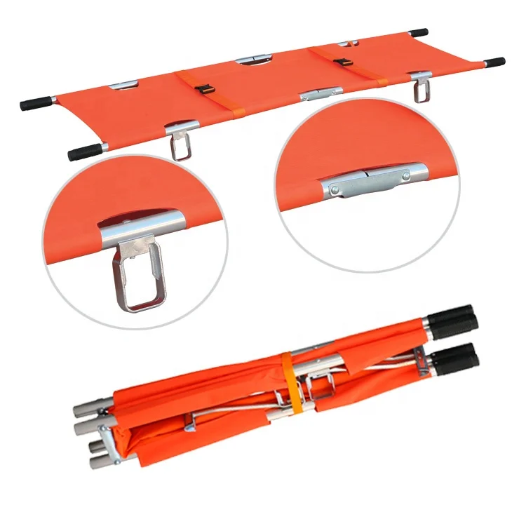 Medical Emergency Aluminum Alloy Folding Portable Stretcher with Handles