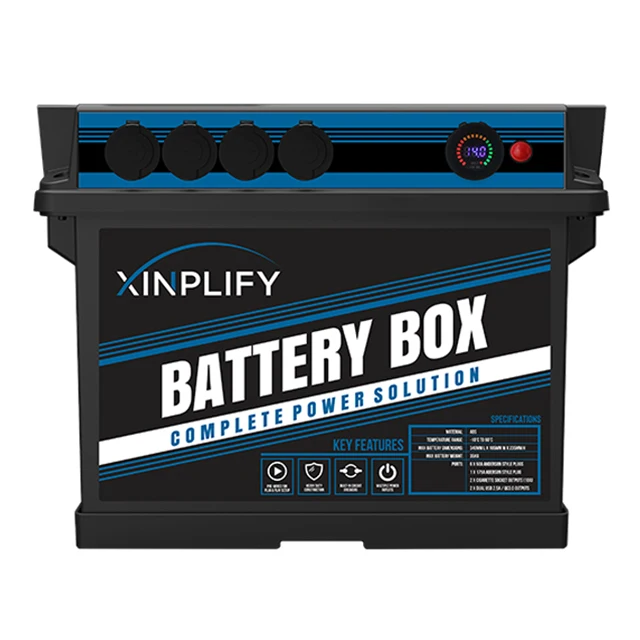 Selling Pack Portable Power Solution Hot Sale Plastic Inverter Lead Acid Deep Cycle Battery Box With 100% Safety