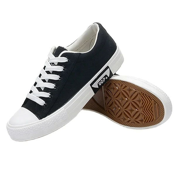 White flat vulcanized casual woman shoe canvas shoes for unisex