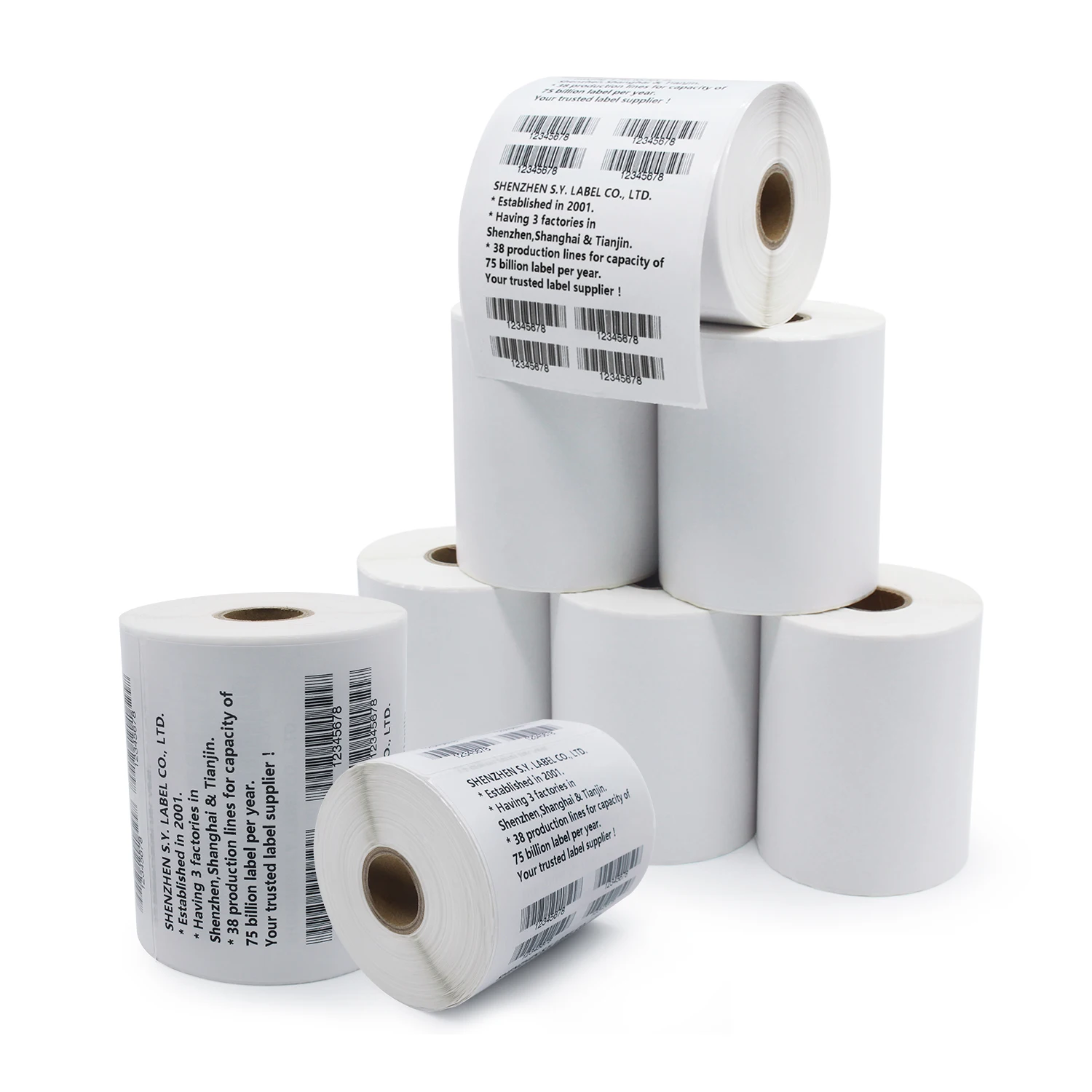 Custom 4*6 Direct Thermal Packing Label 4x6 Self Adhesive Barcode Shipping Stickers Roll Printer Label