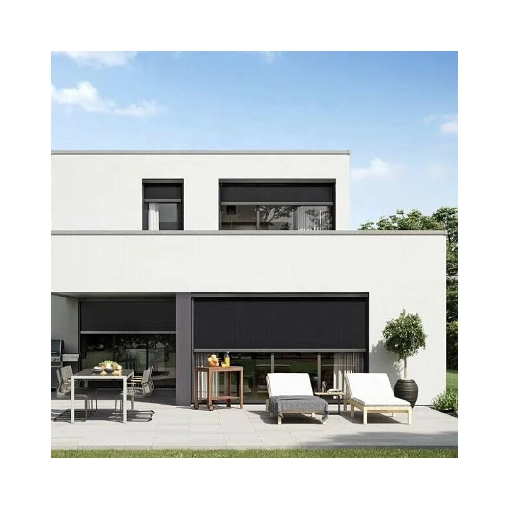 Motorized Garage Window Blinds Zip Roller Screen Control4 Alexa Smart Control Electric Zip Track Screen