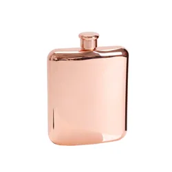 Stainless Steel Hip Flask 7oz Square copper plating  Hip Flask Stainless Steel