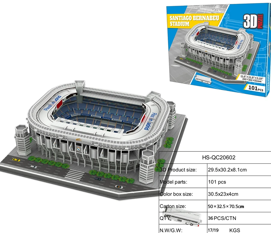 Old Trafford Nou Camp Toy Football Stadium Building 3D Paper Jigsaw Puzzles DIY Assembly Tos