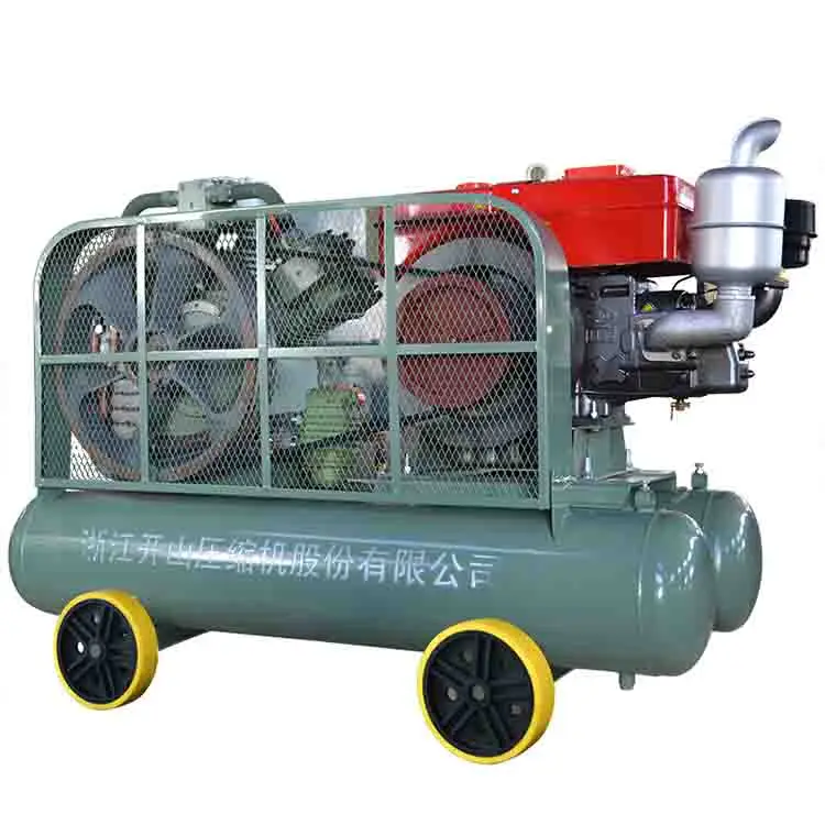 230L tank 3 cylinder diesel engine type piston air compressor for mining