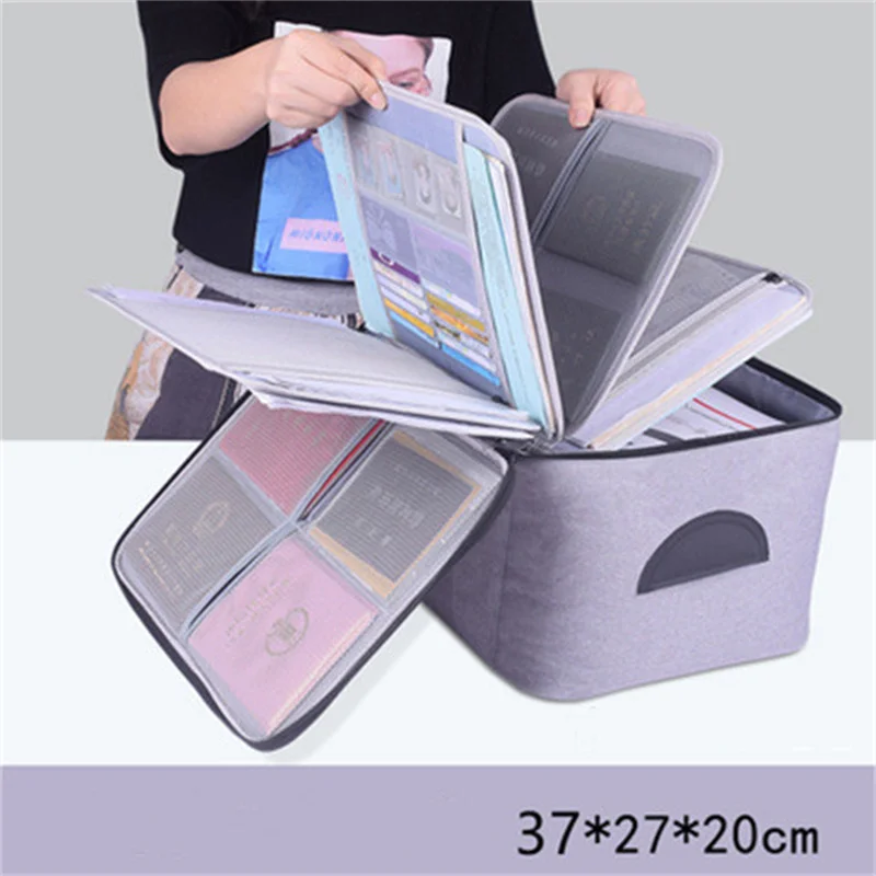 large capacity Multi-fuctional oxford file storage bags box file bill folder passport document organizer bag