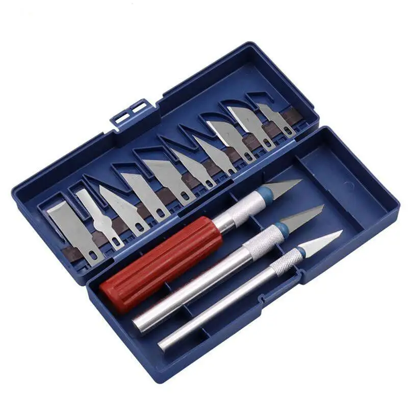 13PC Carving Knife Metal Sculpture Tools Engraving Cutter Craft Hobby Cutter Steel Carving Knife Set For Fruit  Wood  Plastic