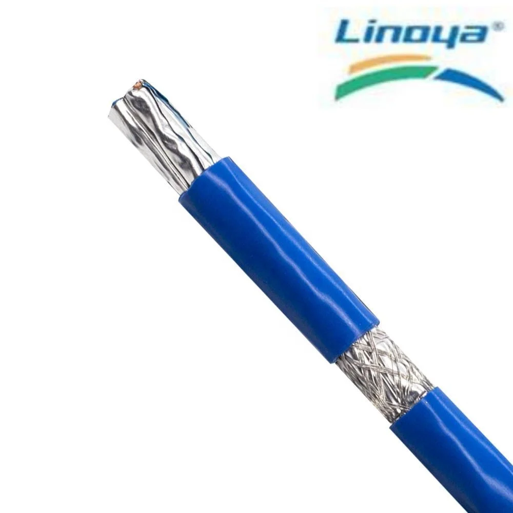 LINOYA 1000mhz Cat7 22awg PVC Cat7 Network Cable Bare Copper Indoor/ Outdoor Lan Communication Cable Data Cable