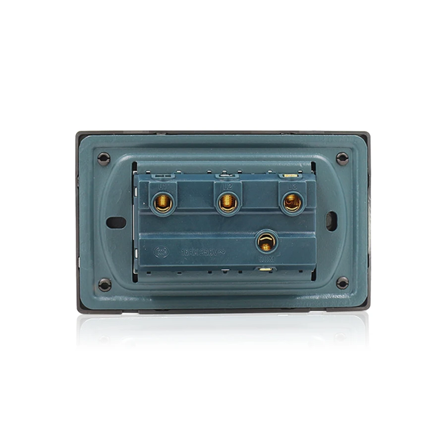 118K Series Stainless Steel Plate Decorative Wall Switch for Home Use 118*72mm 3 Gang 1 Way 2 Way US Standard Light Switch