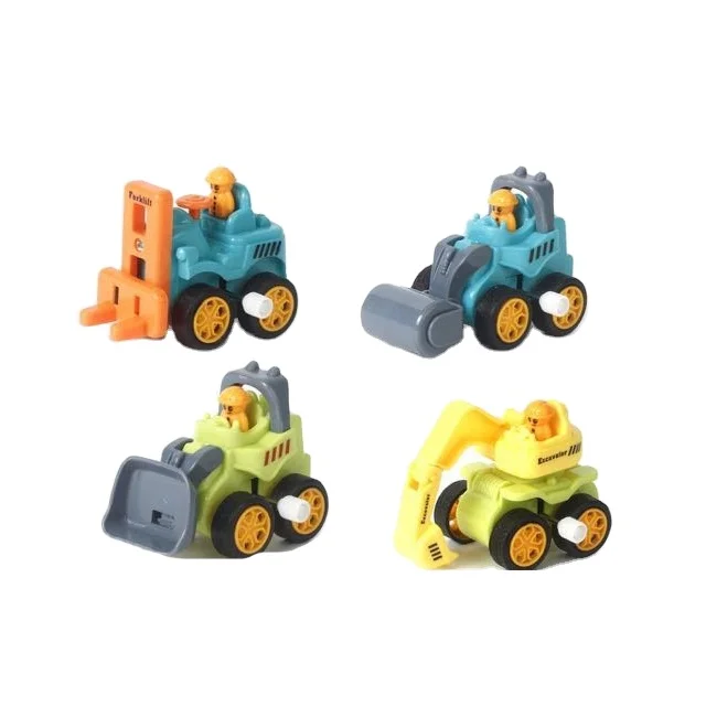 Tempo Toys Cute Small Car Toys Mini Truck Set Engineering Vehicle Kids Friction Toy Vehicle