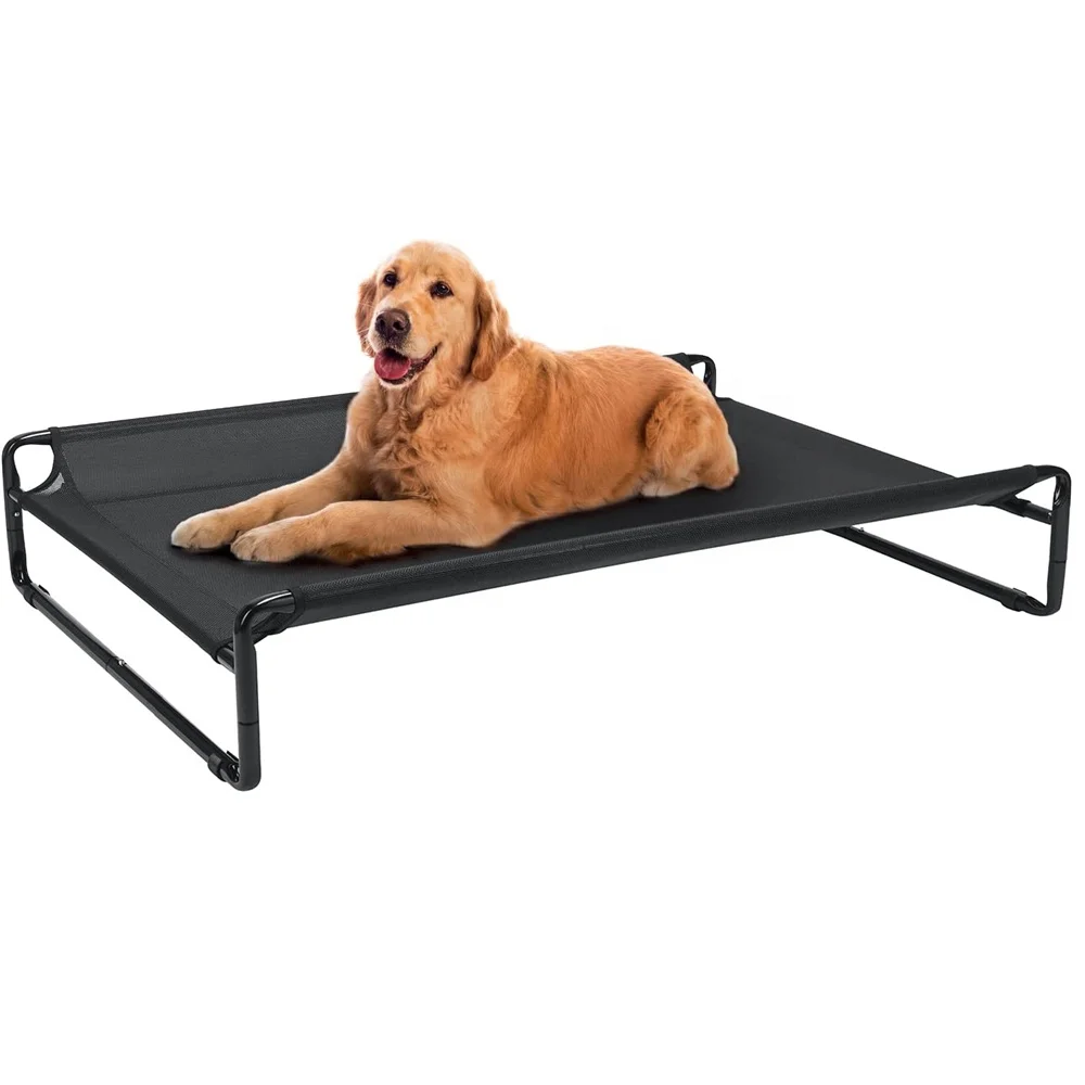 Cooling Elevated Dog Bed, Portable Raised Pet Cot with Washable & Breathable Mesh, No-Slip Rubber Feet for Indoor & Outdoor Use