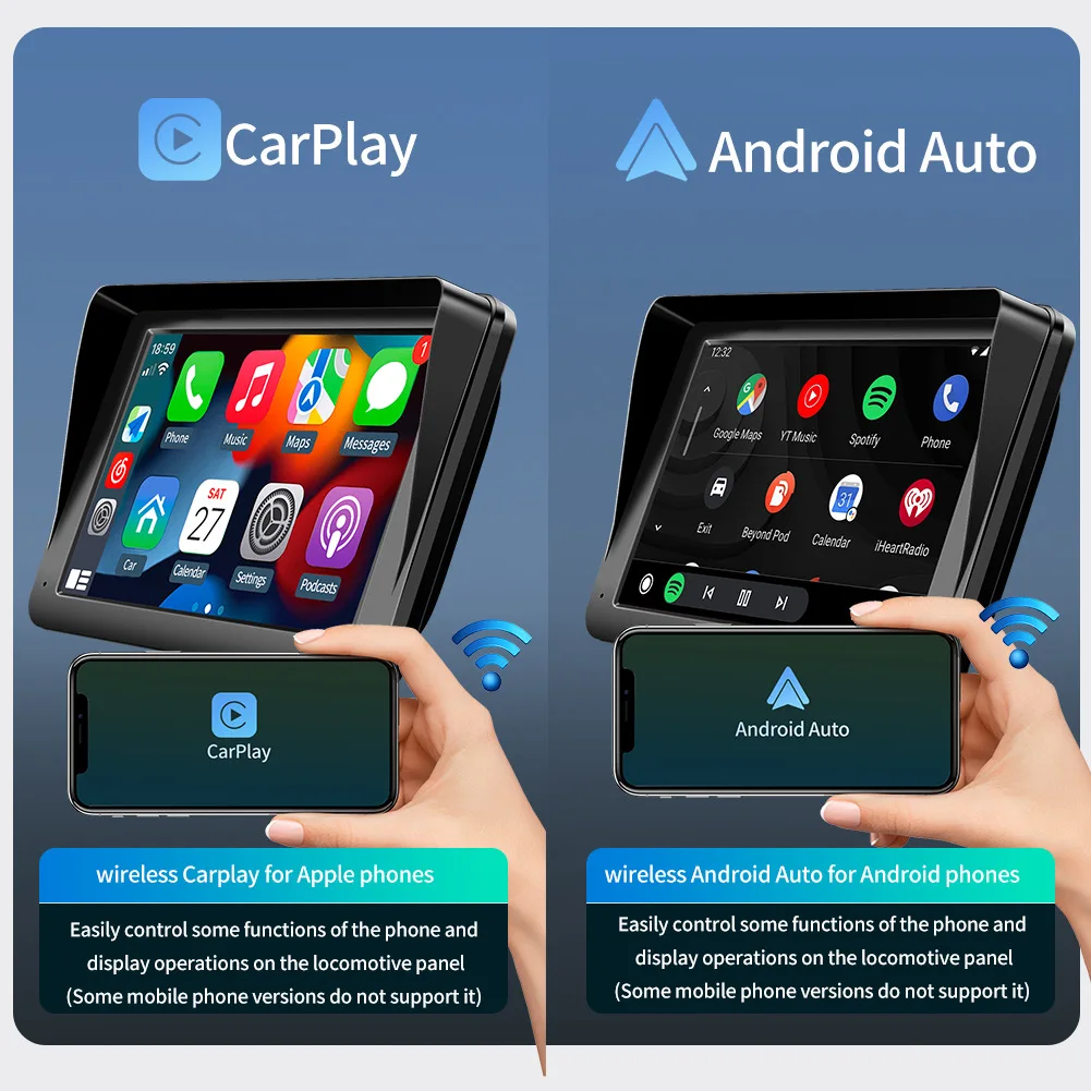 7inch Car Screen With Dash Cam Portable CarPlay Android Auto Monitor Dual DVR 1080P Rear Camera For All Car CarPlay