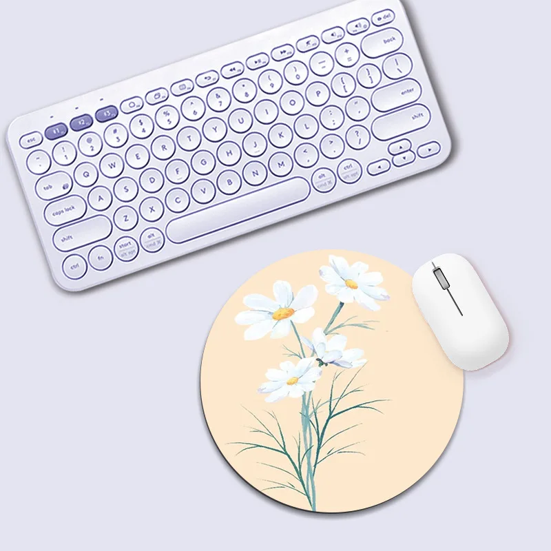 Promotional Soft natural rubber circular laptop mouse pad