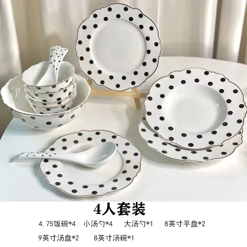 2024 Nordic Cream Simple Style Ceramic Dinnerware Set Sale By Piece And Sets Of Bowls & Dishes & Plates For Home Dining Room