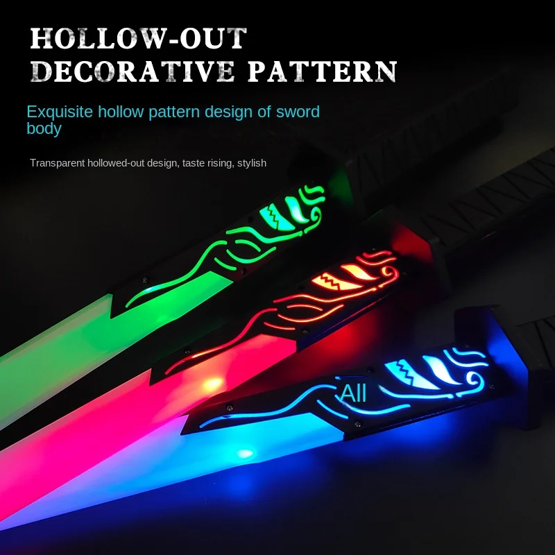 82.5cm glow stick colorful flash combat sound effect laser sword night market stall toy Luminous samurai sword