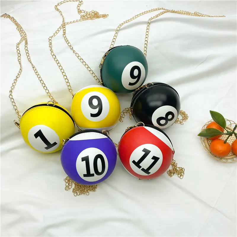 
fashion small leisure active outdoor travel fashion luxury ball handbag shoulder tote purse bag kids billiards bag for kids boy 