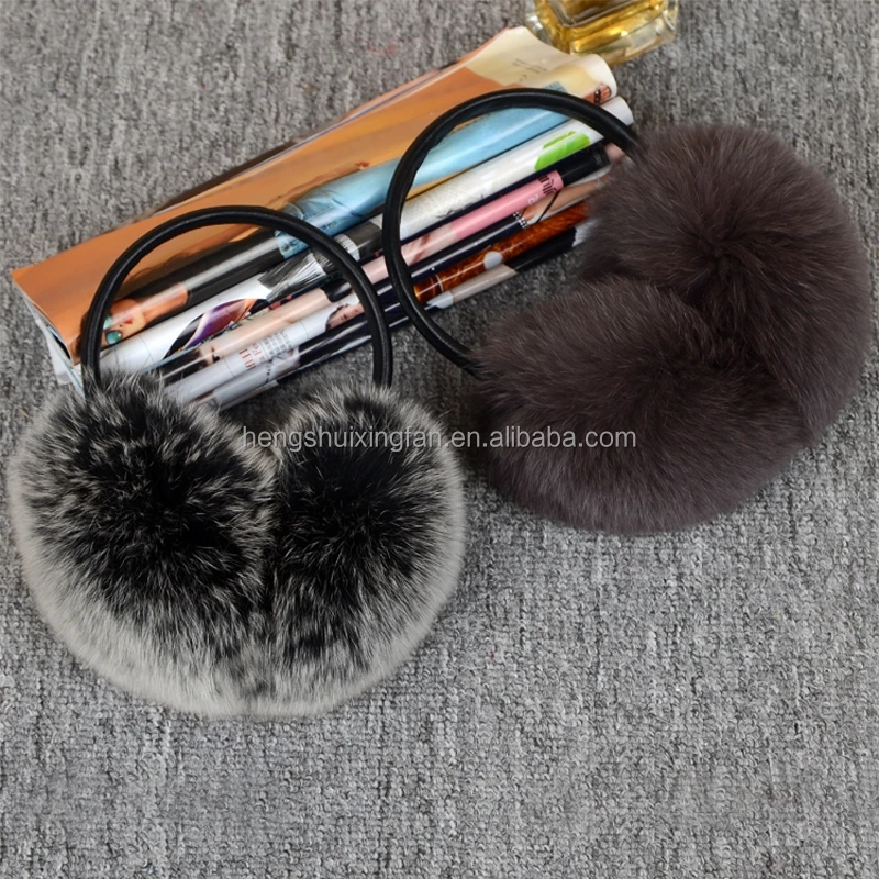 cute fur earmuffs winter fluffy ear warmers soft real fox raccoon fur ear muffs