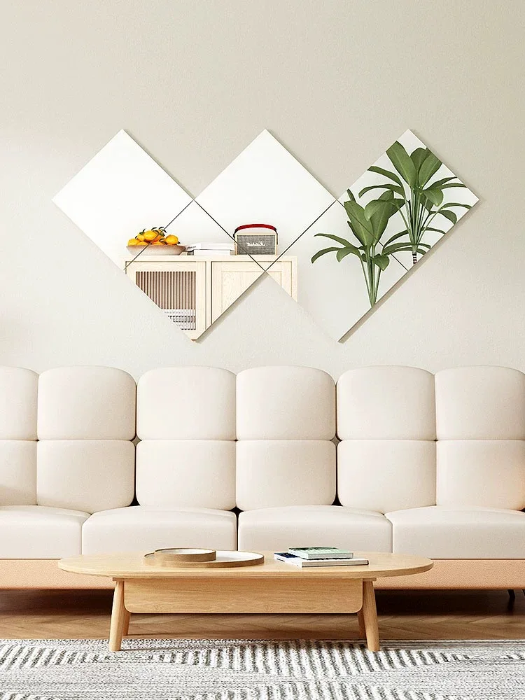 Hot Selling Ins Non Glass Wall Sticker Bathroom Dressing Mirror Stickers Plastic Paper Mirror Self Adhesive Custom Wall Mirror