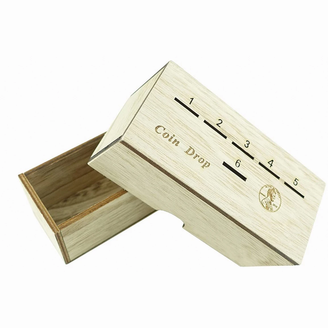 Wholesale design fun board coin game Penny Game Wooden Box Simple Strategy coin throwing dice game suitable for families using w
