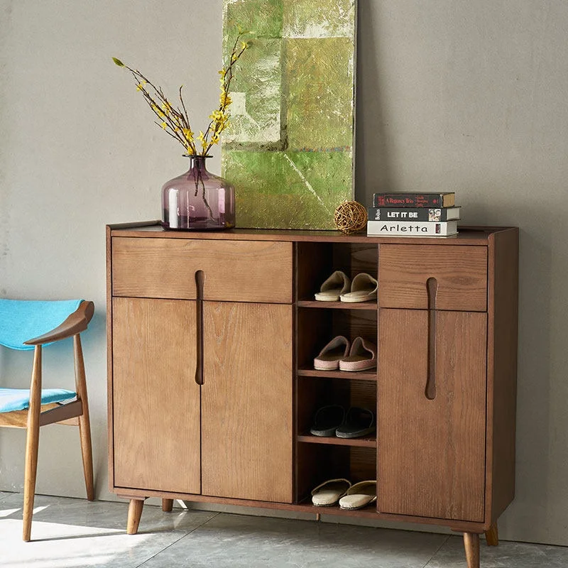 Modern Nordic Living Room Furniture Wood Shoe Racks For Home