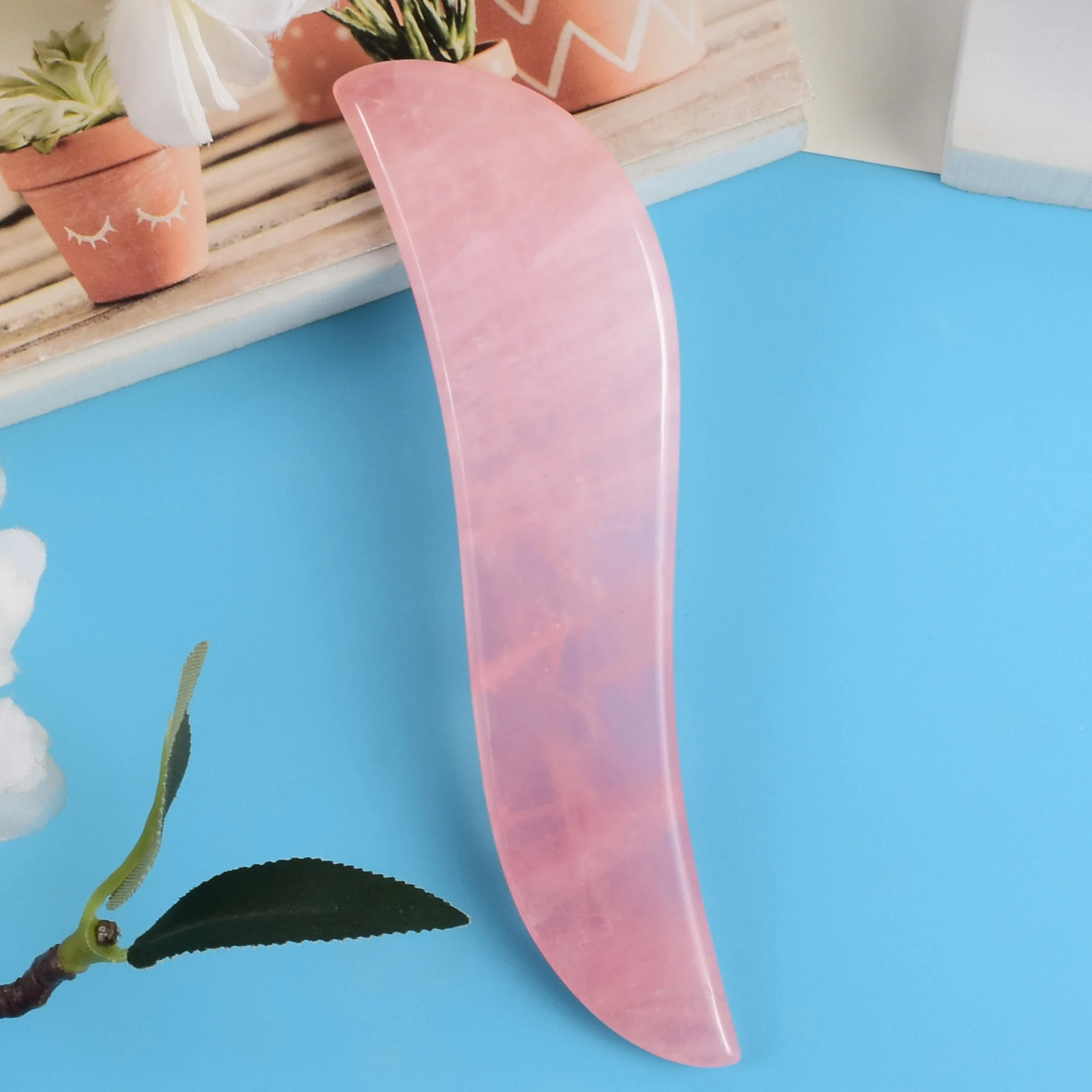 DIY Natural Jade Stone Gua Sha Scraper Board Massage Tool Rose Quartz Face Gouache Skin Scraping Acupuncture Guasha