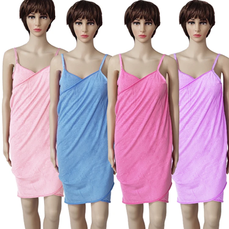 Stock Custom Women Sexy Spa Bath Wearable Microfiber Bath Towel Skirt Quick Drying Soft Microfiber Bath Towel Dress