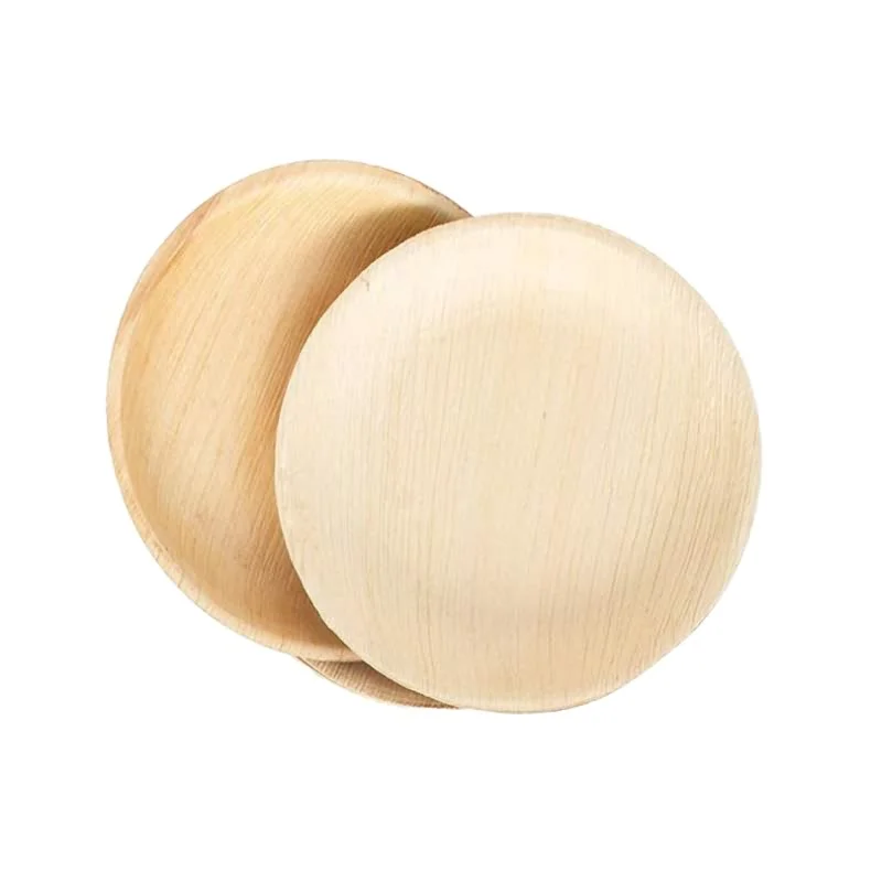 Disposable natural compostable Eco friendly biodegradable  7 10inch 25pcs party areca palm leaf plates set tableware dinnerware