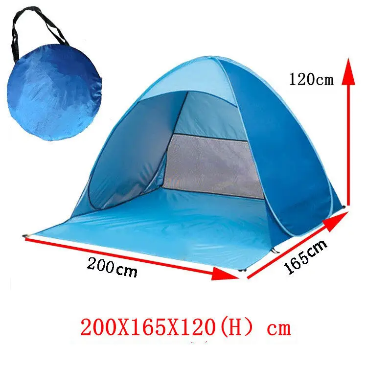 Anti-UV Sun Shade Shelter Pop Beach Umbrella Convenient 3-4 Person Portable Automatic Quick Setup Camping Beach Tent